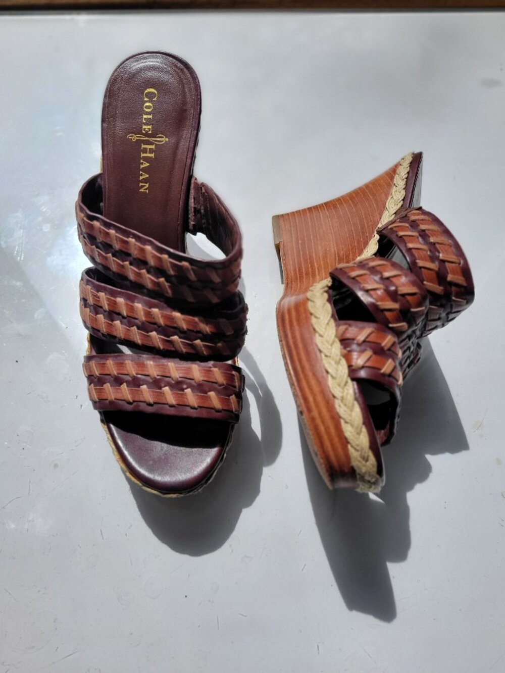Cole Haan Women's Brown Wedge Sandals Size 7.5 B